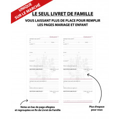 Livret de famille standard sécurisé manuscrit personnalisé