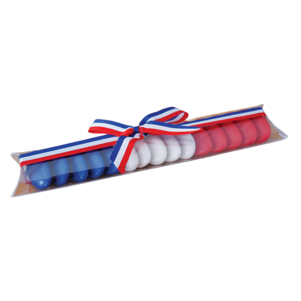 coffret 17 dragées avec son ruban tricolore