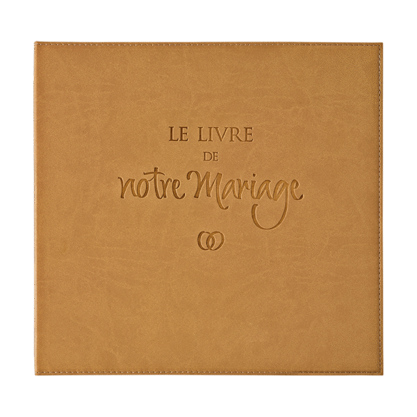 Le livre de notre Mariage - SABLE simili cuir lisse