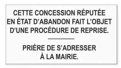 Adhésif pour plaque de concession-abandon