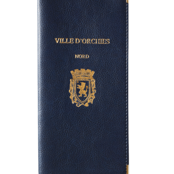 Étui livret de famille - simili cuir grainé - Bleu de France
