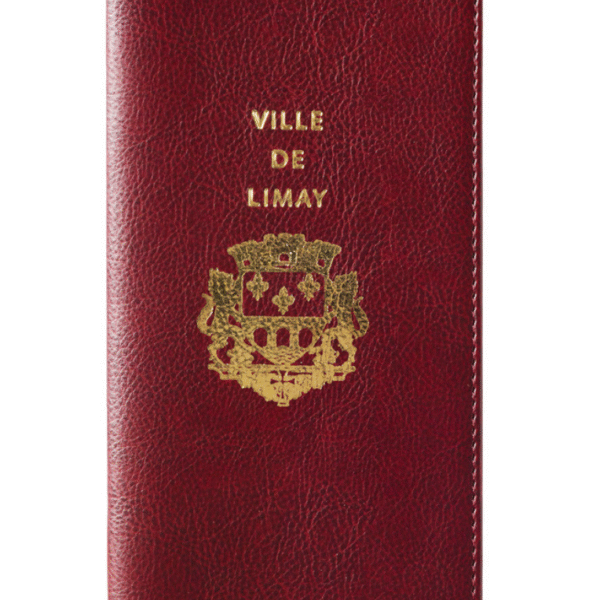 Étui livret de famille - simili cuir grainé - Bordeaux