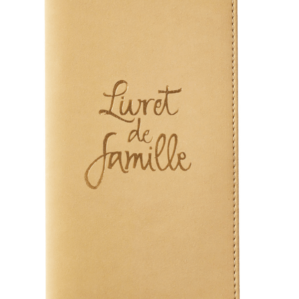 Étui livret de famille - nubuck - cannelle