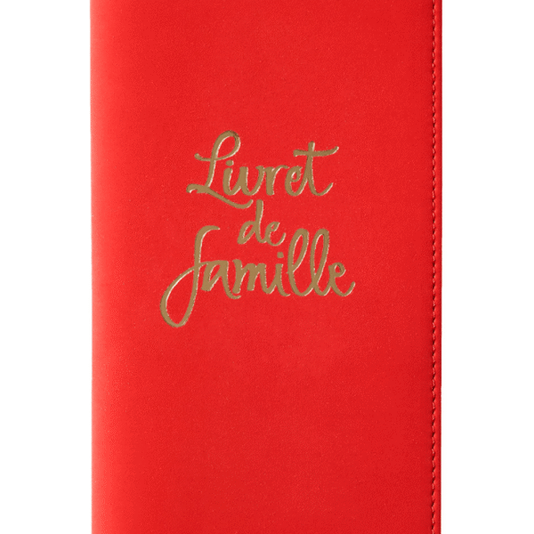 étui de livret de famille - nubuck - pivoine