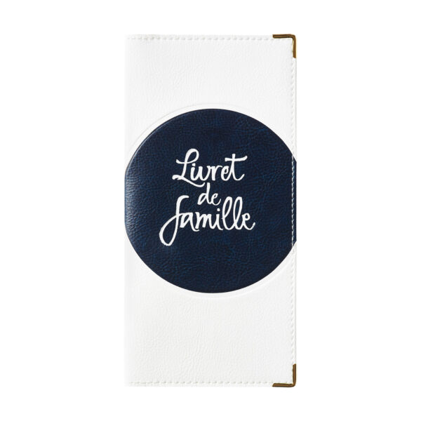 étui de livret de famille simili-cuir duo graine bleu