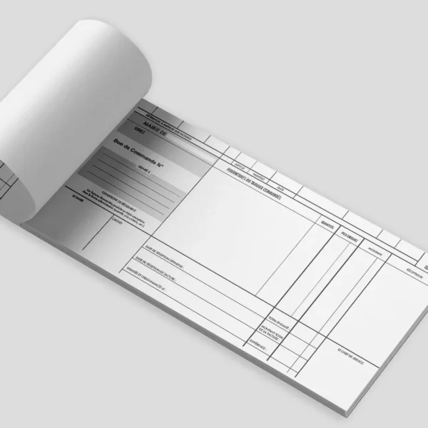 Carnet de 50 bons de commande triplicata