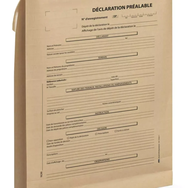 POCHETTE C4 de classement - Déclaration préalable