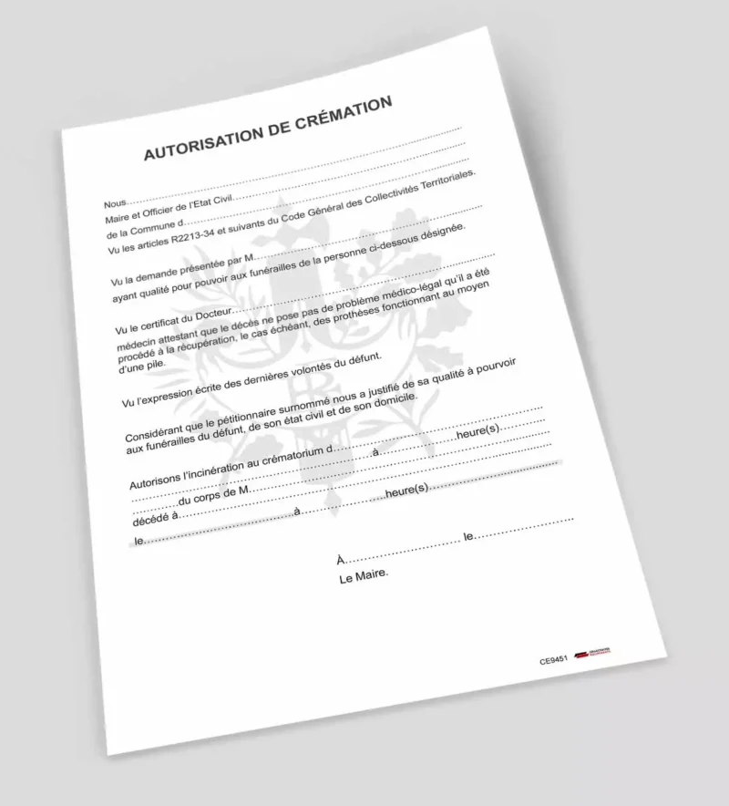 Autorisation de crémation