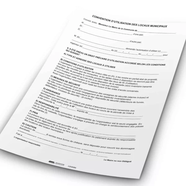 Convention d'utilisation des locaux municipaux