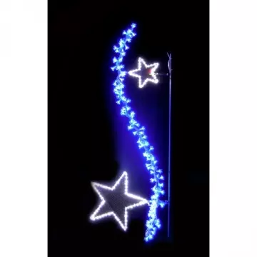 Déco de Noël pour poteau - courbe etoile