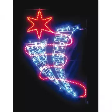 Illumination de Noël pour poteau - etoile rouge