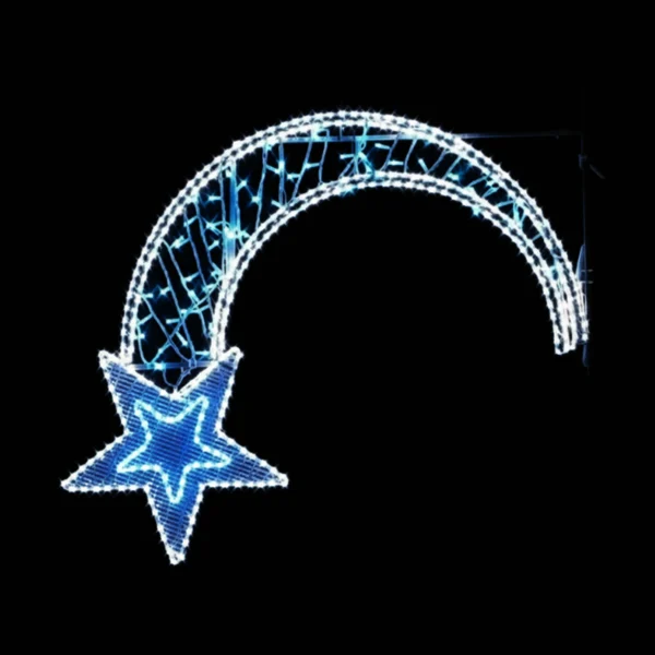 Illumination de Noël pour poteau – ETOILE FILANTE BLEUE