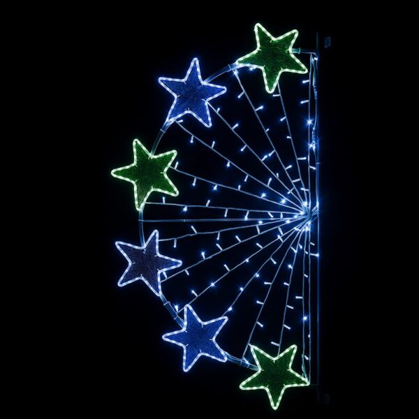 Illumination de Noël pour poteau – Rayons étoilés