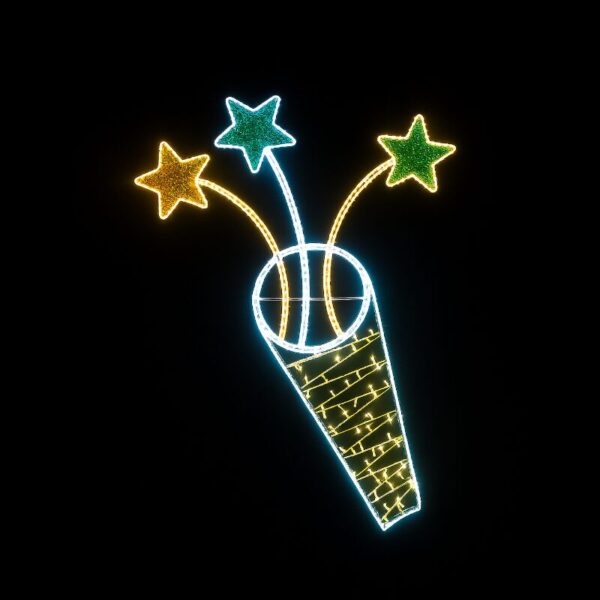 Illumination de noel poteau Vase d'étoiles