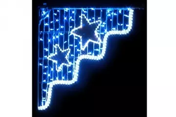 Illumination de noel pour poteau - etoiles bleues deferlantes