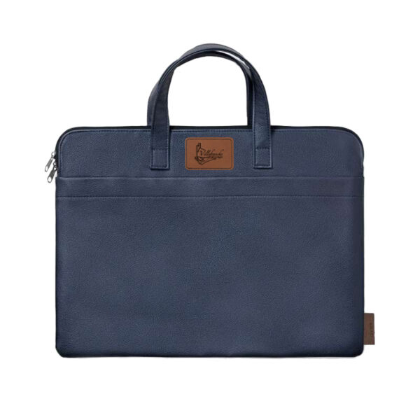 Sacoche cuir recyclé - bleu marine