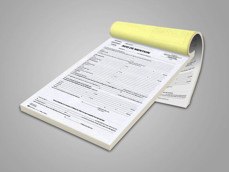carnet d'avis de mention pour changer de nom