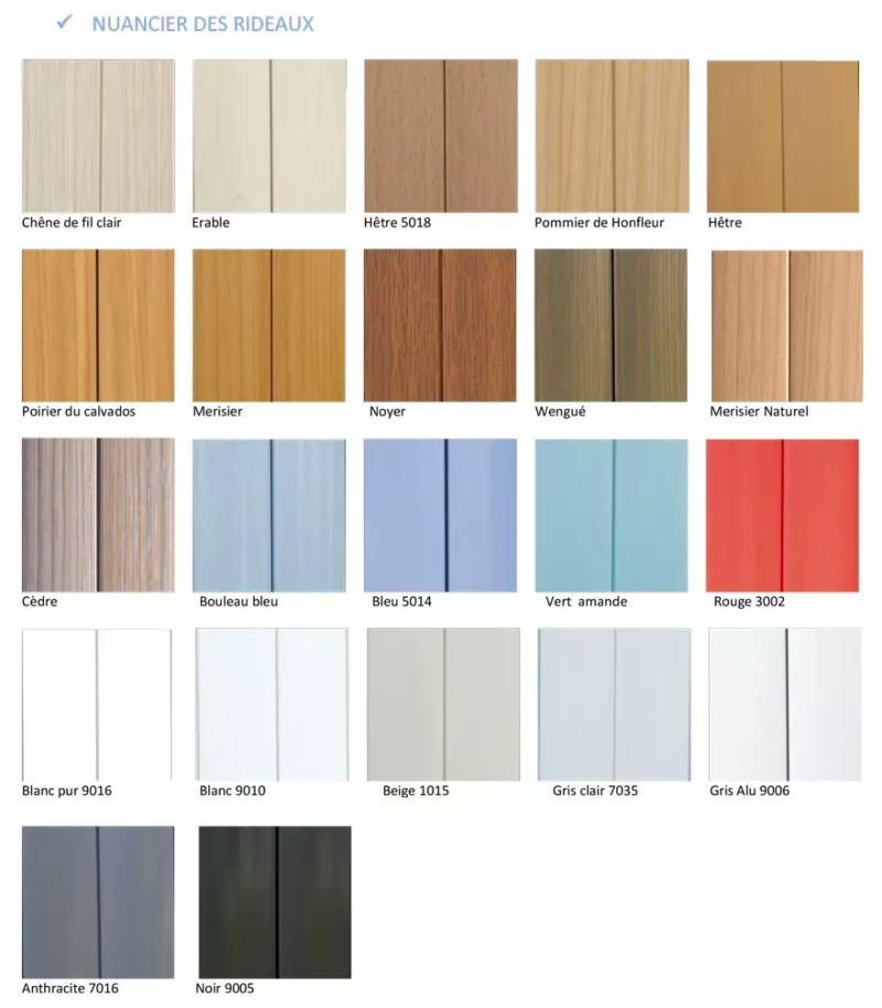 Couleurs - rideaux meuble de classement