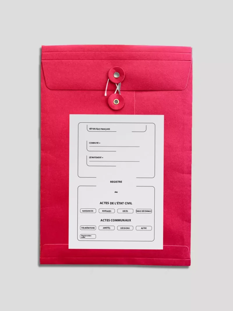 Pochette reliure rouge