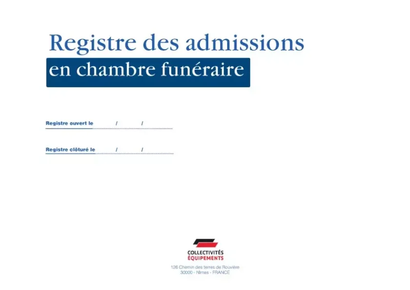 Registre des admissions en chambre funéraire 2