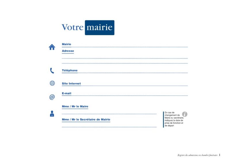 Registre des admissions en chambre funéraire 4
