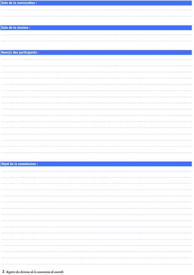 Registre des décisions de la Commission de Contrôle