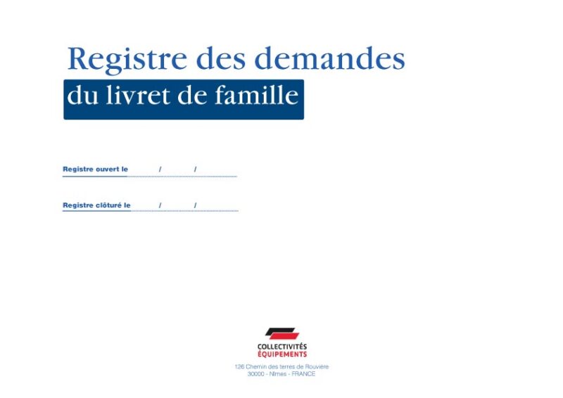 Registre des demandes du livret de famille 2