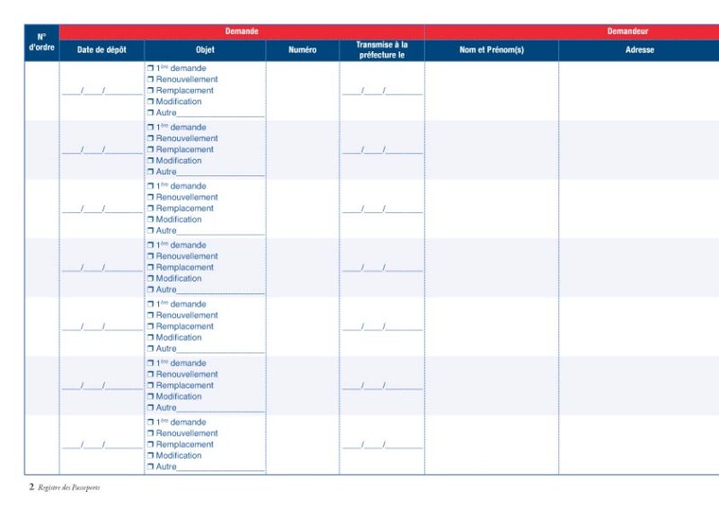 Registre des passeports 4