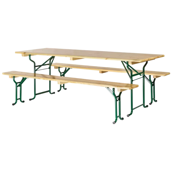 Ensemble table et banc en bois