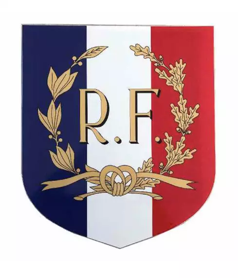 Ecusson tricolore, RF et palmes