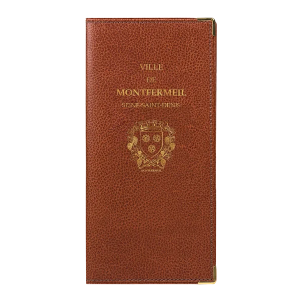 Etui Livret de Famille - simili-cuir-grainé-marron-noisette