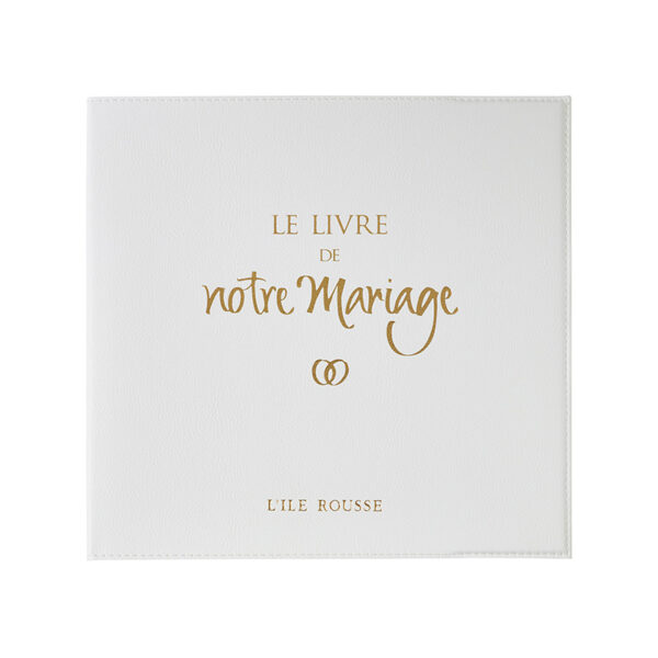 Le livre de notre mariage - simili cuir graine blanc