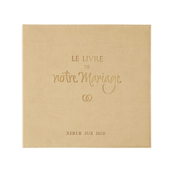 Le livre de notre mariage - simili cuir lisse sable