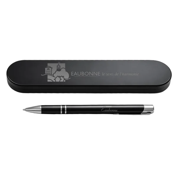 parure en METAL NOIR personnalise - 1 stylo