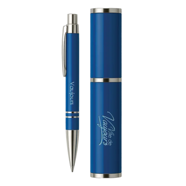 parure stylo bleu perso