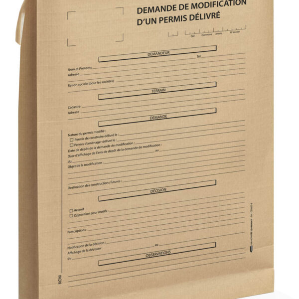 POCHETTE C4 de classement - Permis modificatif